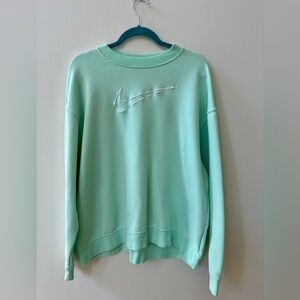 Nike Womens Dri-fit Oversized Crewneck Sweatshirt Sz L Mint Sportswear